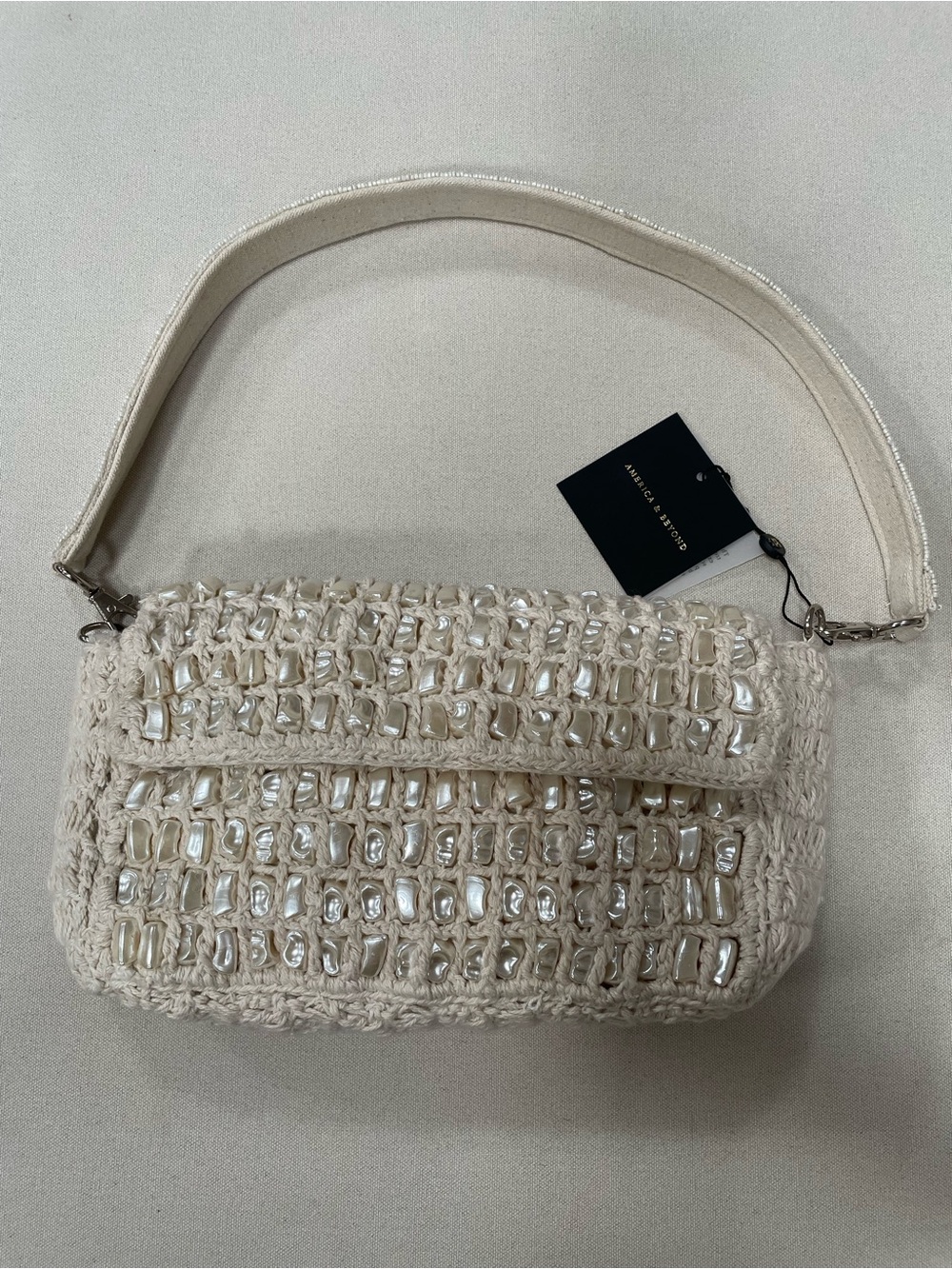 America & Beyond Crochet Shoulder Bag